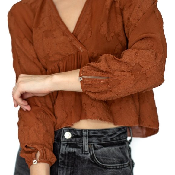 Aritzia • Wilfred • X-Small • Long Sleeve Blouse • Burnt Orange - Picture 7 of 8